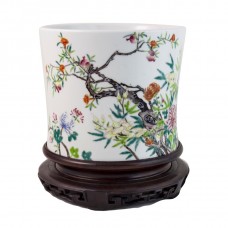 1013 A Fengcai brushpot pomegranate & floral 